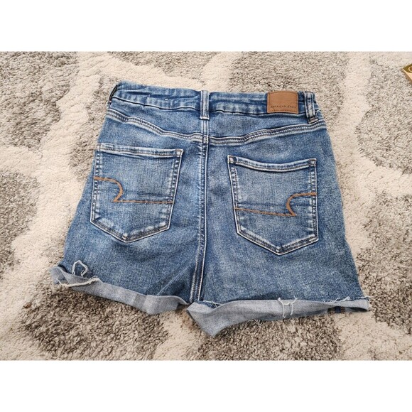 American Eagle Size 10 Curvy Hi Rise Shortie Next Level Stretch Distressed - Picture 9 of 9